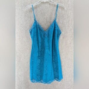 Vintage 1990's Teal Victorias Secret Nightie. Short Nightgown,Gold Label  Medium